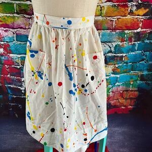 Vintage Paint Splatter Apron Two Pockets Manes Fabric Company 90s